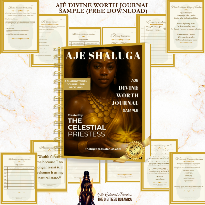 Ajé Divine Worth Sample Journal with Preview Pages – Shadow Work for Receiving